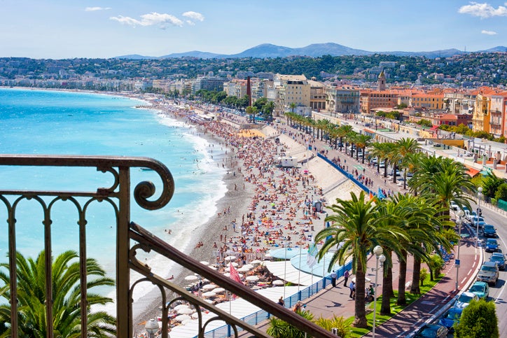 Nice’s beaches are often filled with tourists