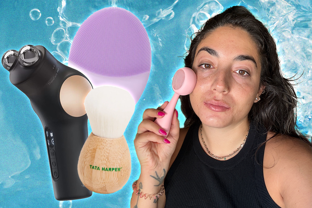 While some cleansing brushes and tools can be abrasive, we’ve found an option for sensitive skin, too