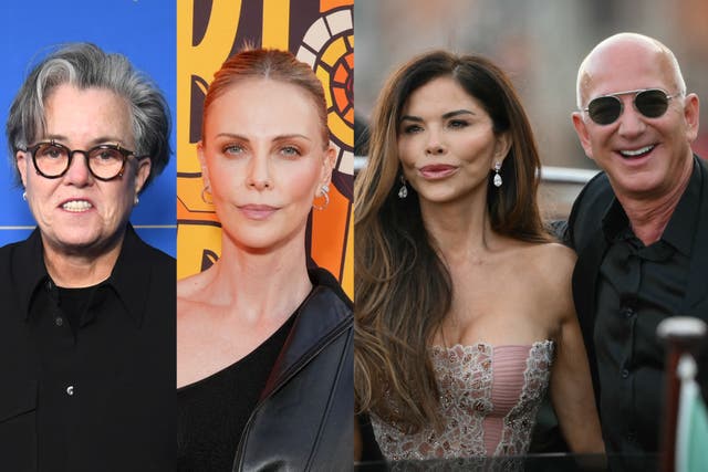 <p>Rosie O'Donnell and Charlize Theron have both hit out at Jeff Bezos and Lauren Sanchez's lavish wedding in Venice</p>